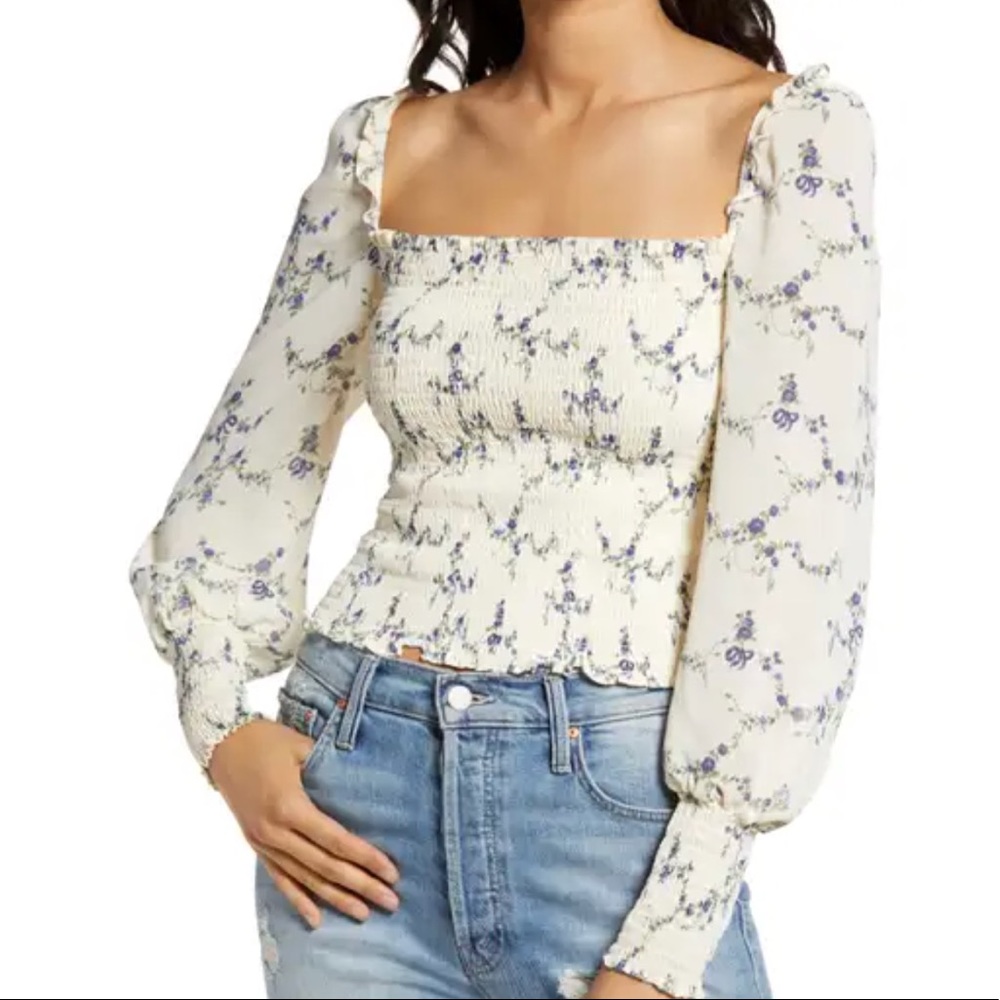 Reformation Floral Pinto Smocked Top NWOT
